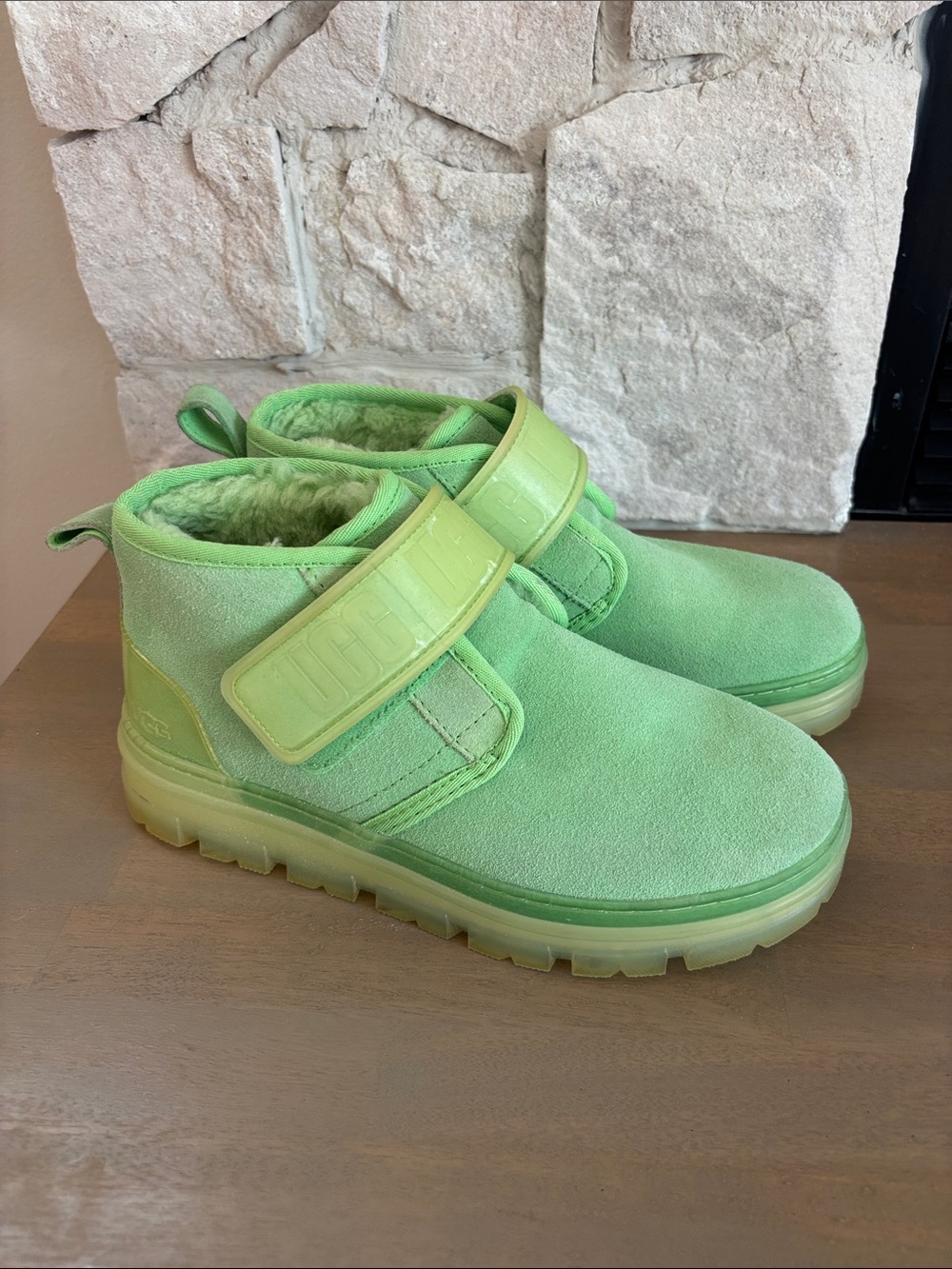 UGG neon green booties 7